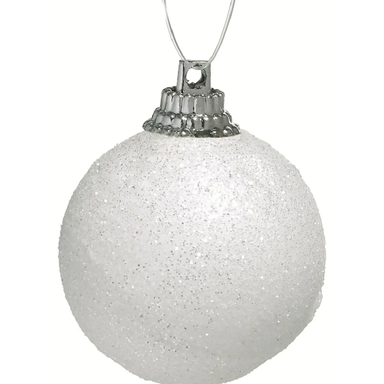 Boule de Noël argentée et blanche x25