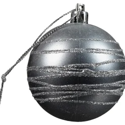 Boule de Noël argentée x6