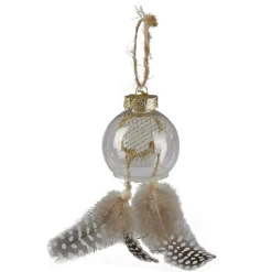 Boule de Noël attrape rêves et plumes à suspendre