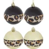 Boule de Noël bande léopard x 4