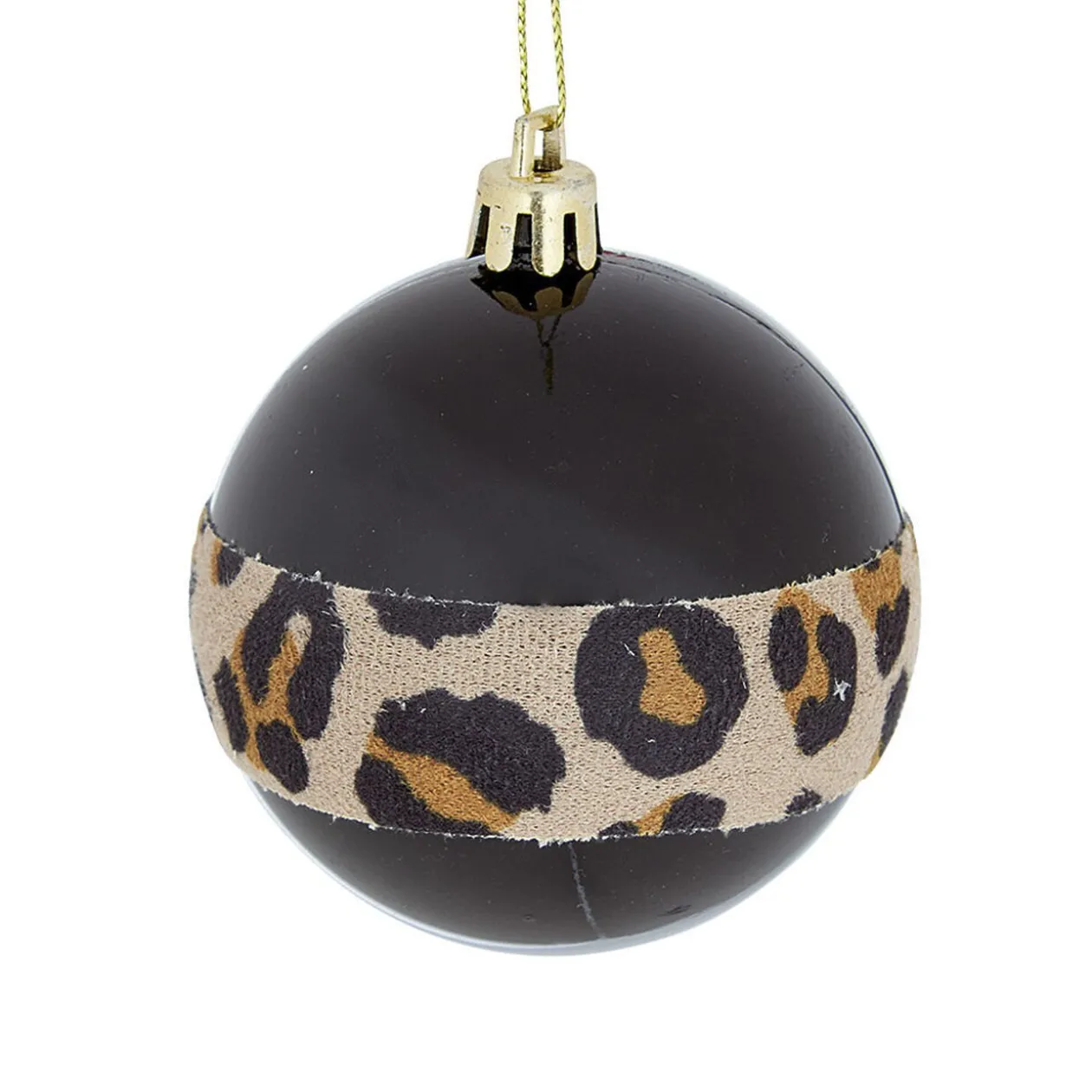Boule de Noël bande léopard x 4