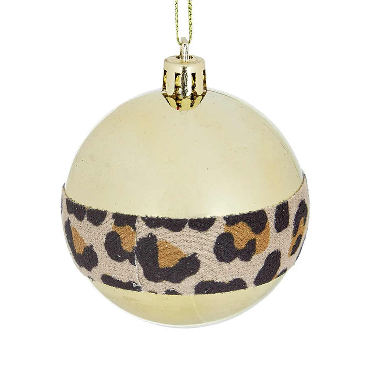 Boule de Noël bande léopard x 4