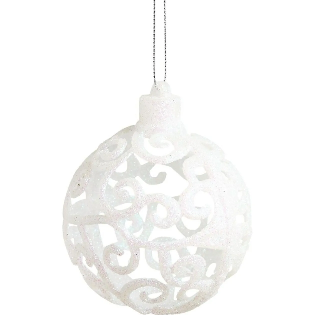 Boule de Noël baroque blanc Ø8cm x3