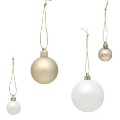 Boule de Noël blanche et dorée x 50