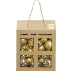 Boule de Noël blanche et dorée x50