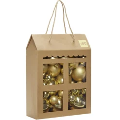 Boule de Noël blanche et dorée x50