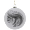 Boule de Noël blanche motif gravure esprit scandinave nature - 4 modèles