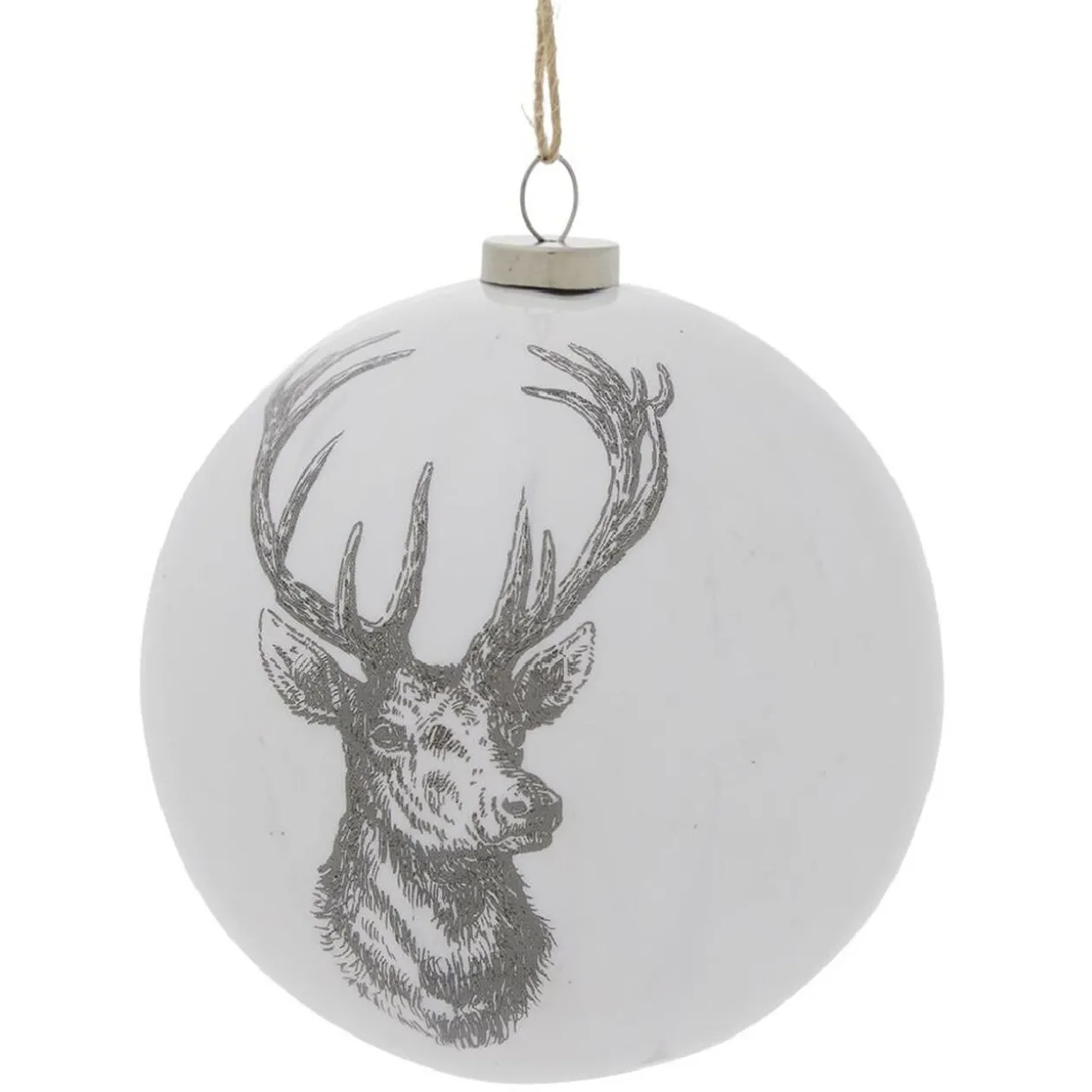 Boule de Noël blanche motif gravure esprit scandinave nature - 4 modèles