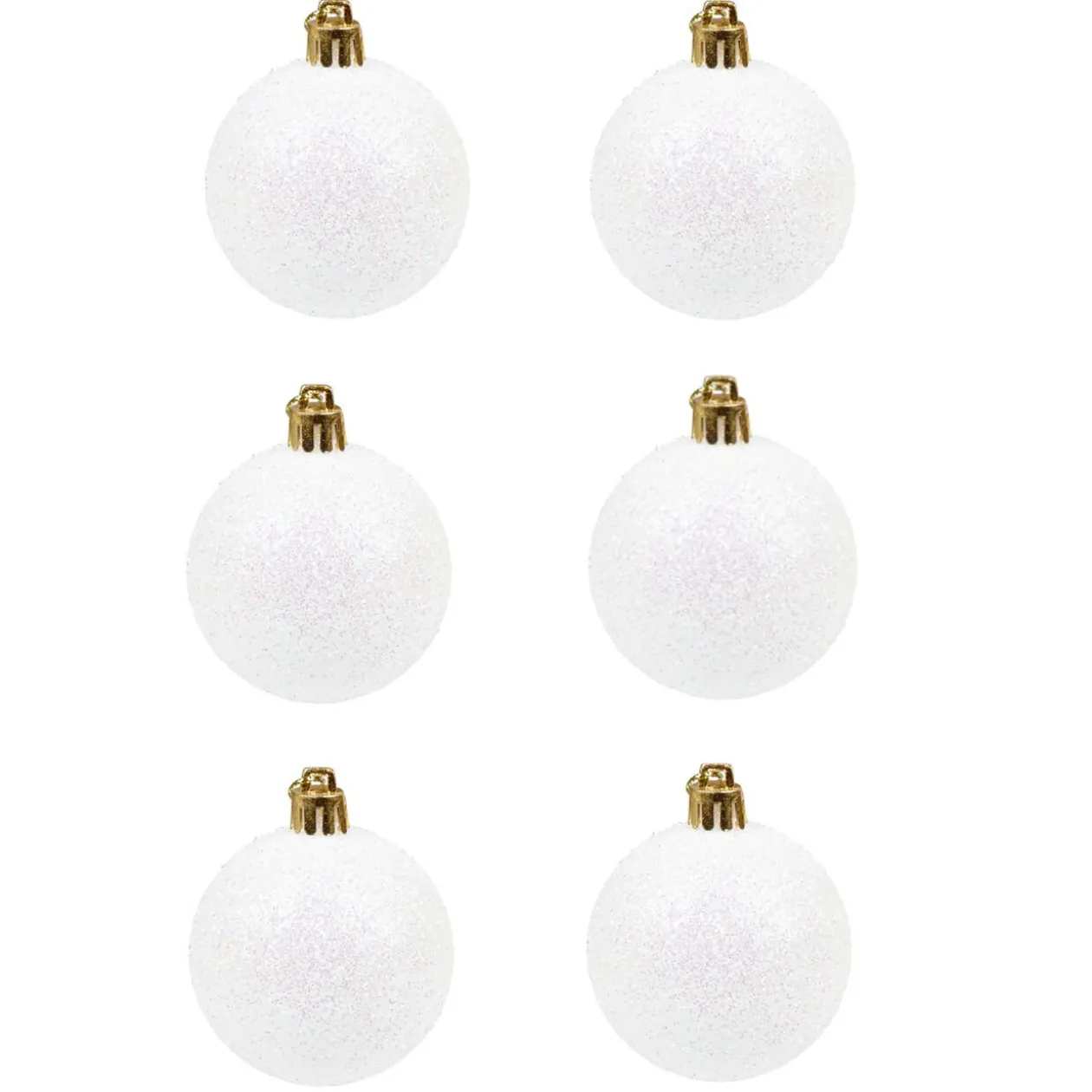 Boule de Noël blanche pailletée x6