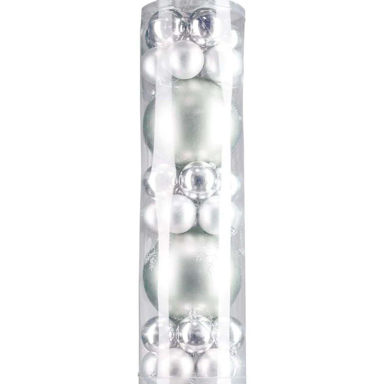 Boule de Noël bleu et argenté x32