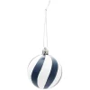 Boule de Noël bleu et blanc Ø6 cm