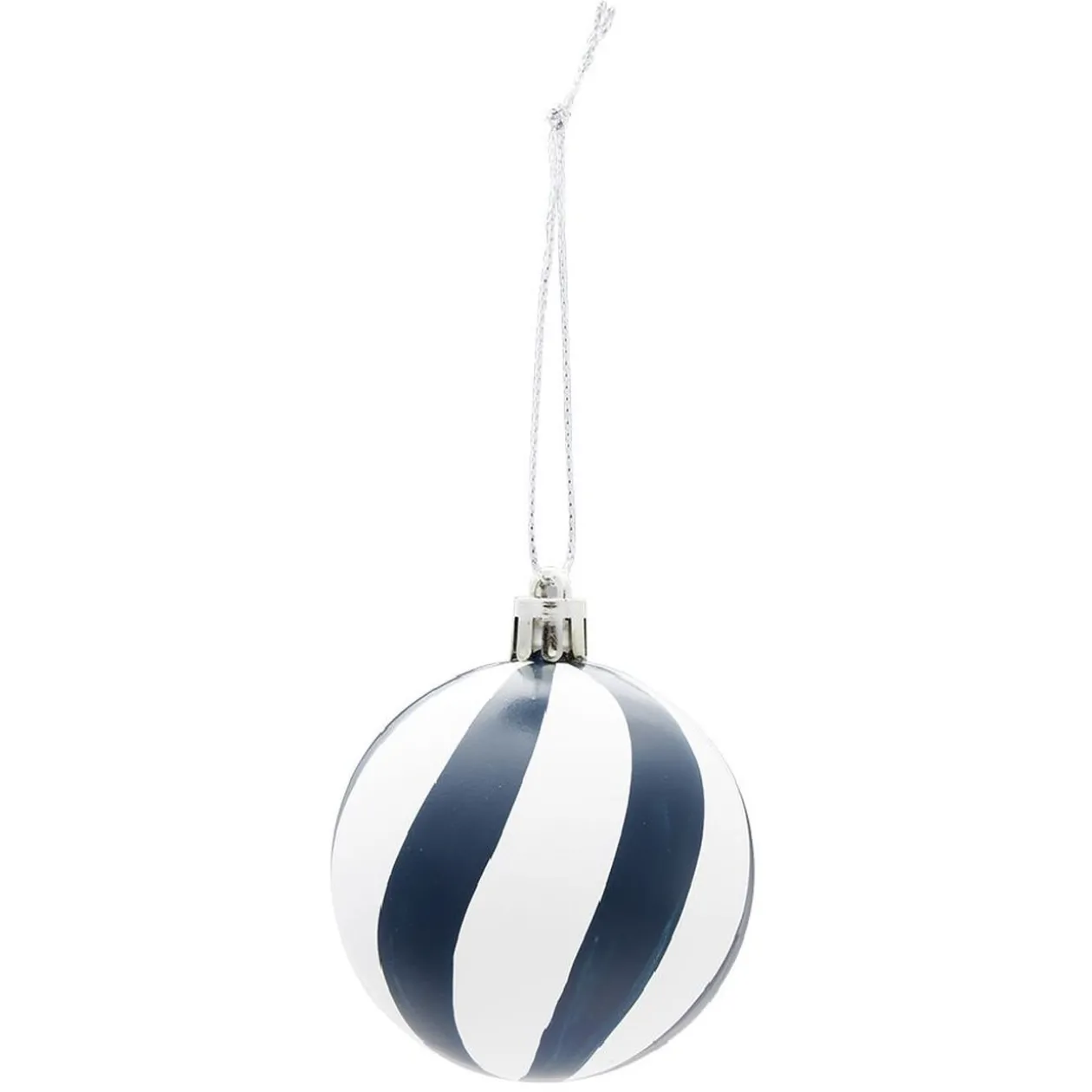 Boule de Noël bleu et blanc Ø6 cm