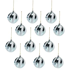Boule de Noël bleu et blanc x12