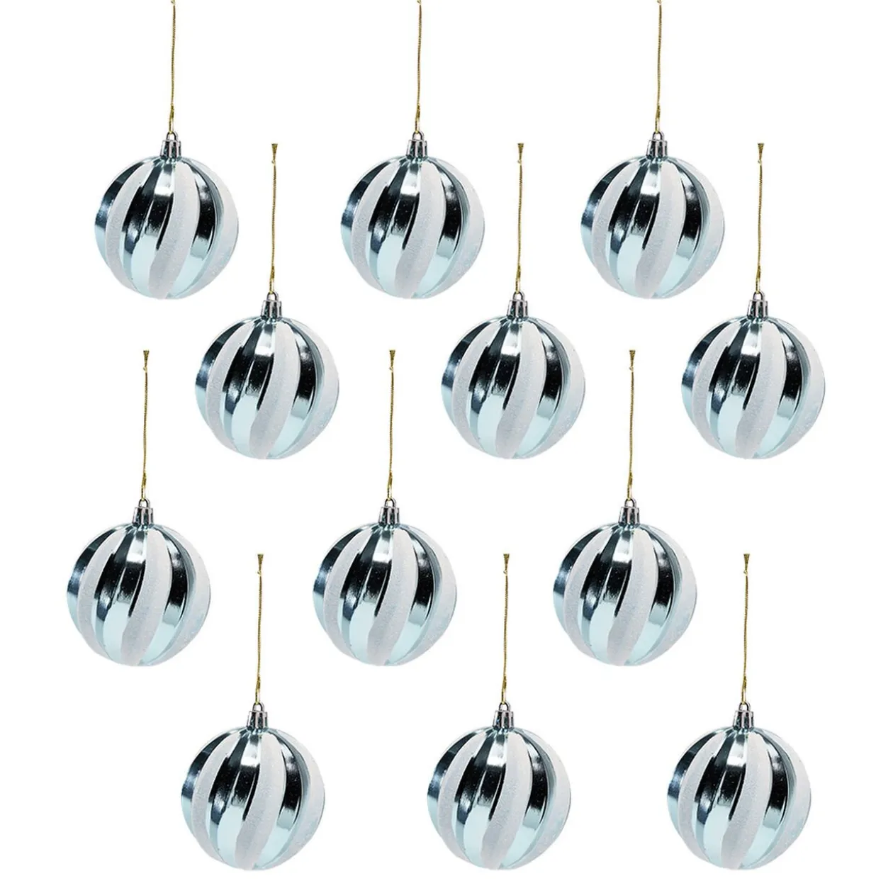 Boule de Noël bleu et blanc x12