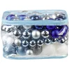 Boule de Noël bleue, blanche, argentée x 100