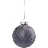 Boule de Noël bleue motif étoiles paillettées argentées Ø8cm