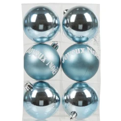 Boule de Noël bleue x6
