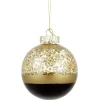 Boule de Noël brillante dorée et noire Ø8 cm