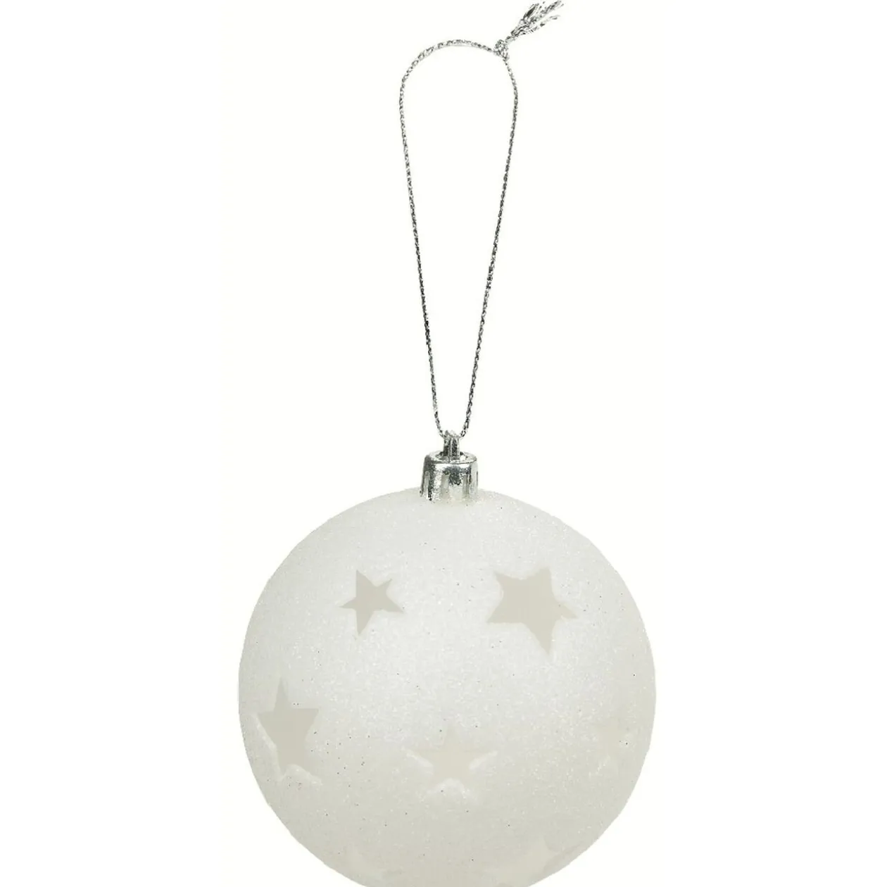 Boule de Noël brillante motif étoilée ajourée