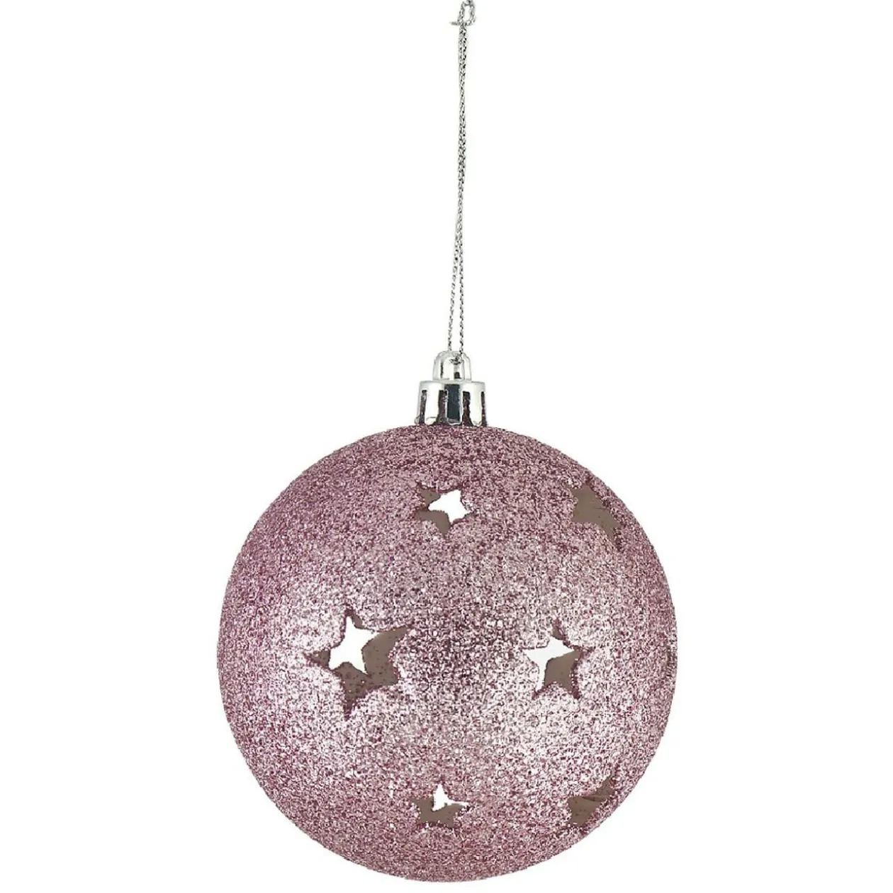 Boule de Noël brillante motif étoilée ajourée