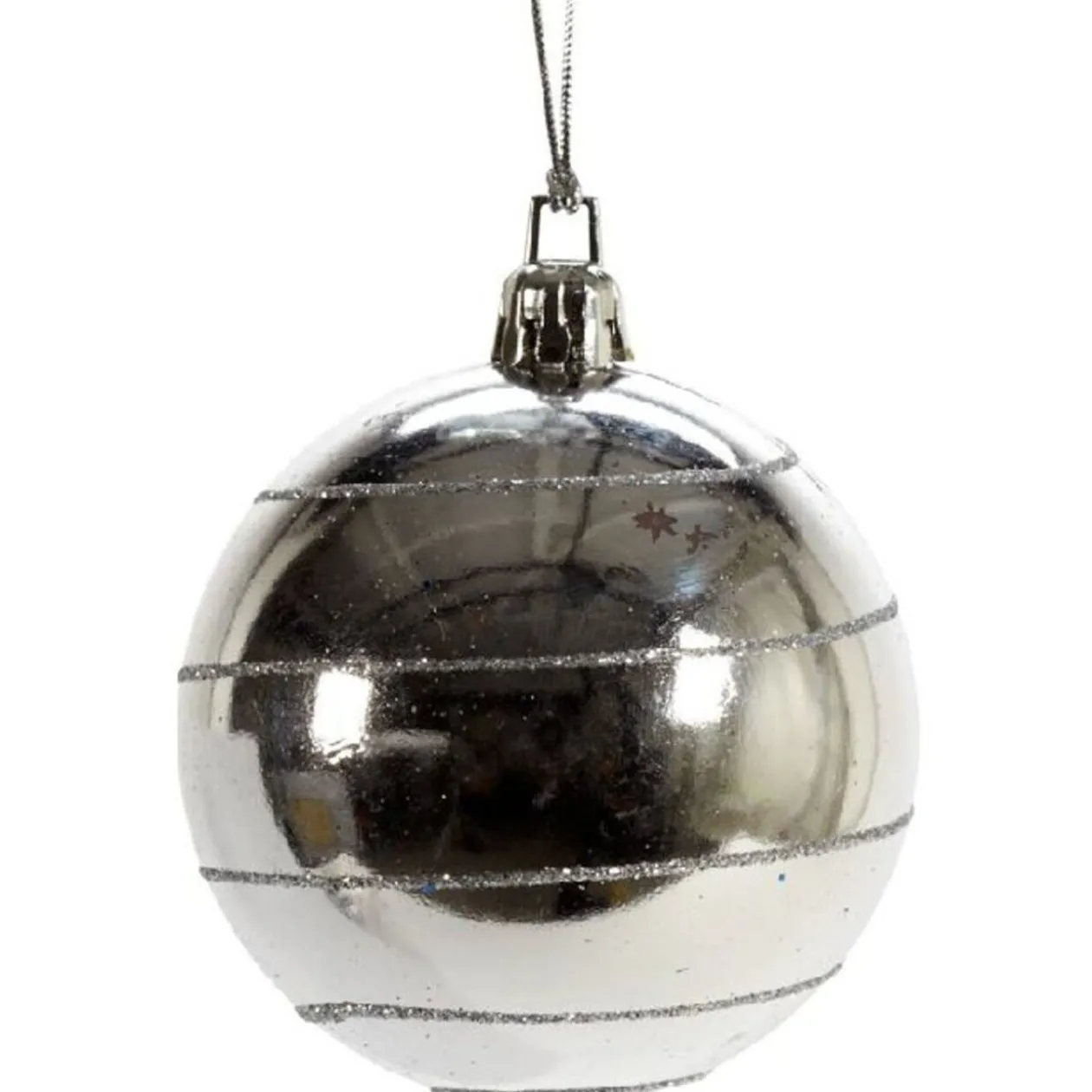 Boule de Noël décor argenté