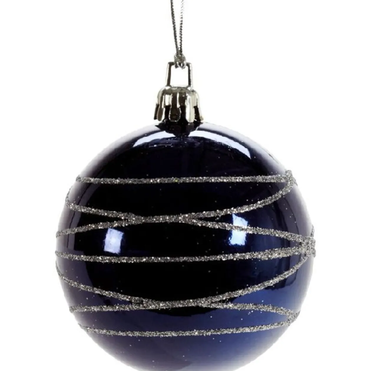 Boule de Noël décor argenté