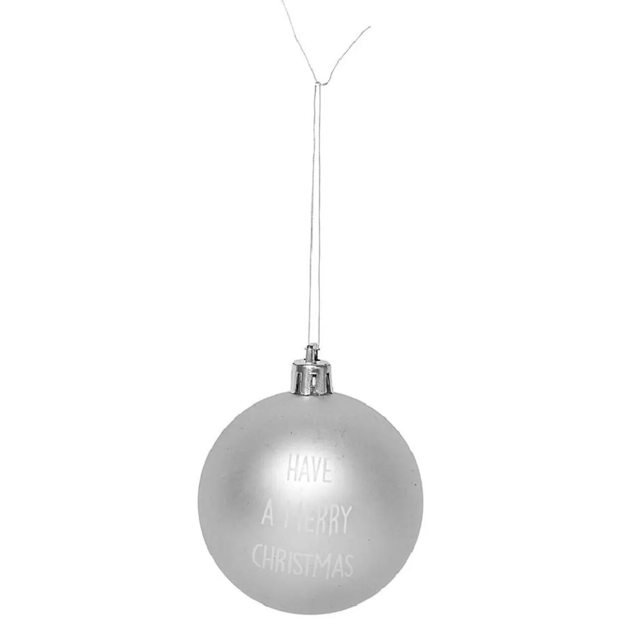 Boule de Noël décor argenté x6