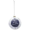Boule de Noël design boréal bleu et blanc Ø8 cm