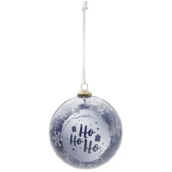 Boule de Noël design boréal bleu et blanc Ø8 cm