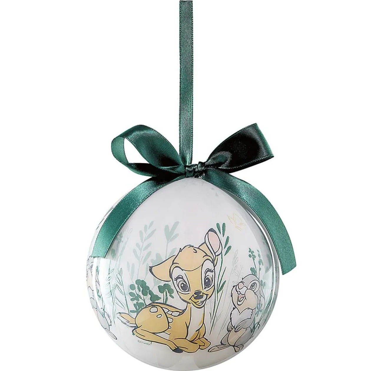 Boule de Noël Disney Bambi blanche et verte