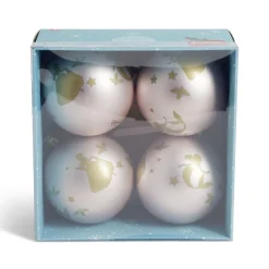 Boule de Noël Disney Bambi rose Ø8cm x4