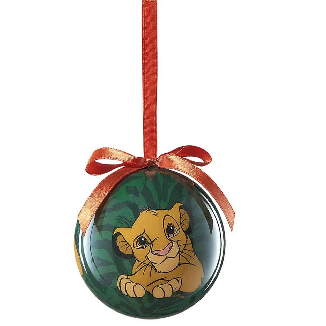Boule de Noël Disney Le Roi Lion Simba verte et rouge