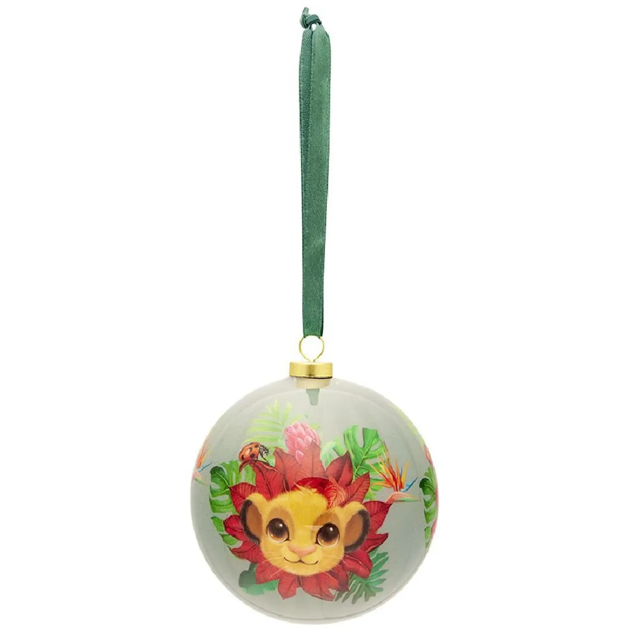 Boule de Noël Disney Le Roi Lion verte et rouge Ø7,5cm