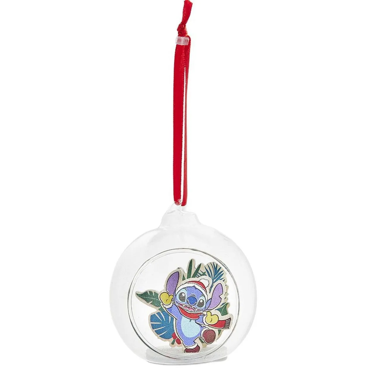 Boule de Noël Disney Stitch en verre et bois Ø8cm