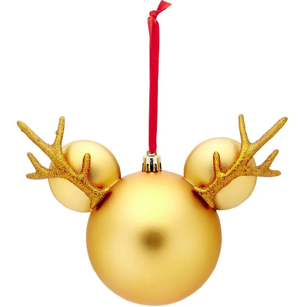 Boule de Noël Disney tête de Mickey en 3D dorée H15,5cm