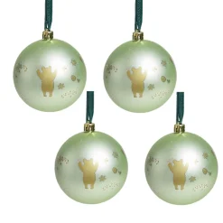 Boule de Noël Disney Winnie L'ourson vert Ø8cm x4