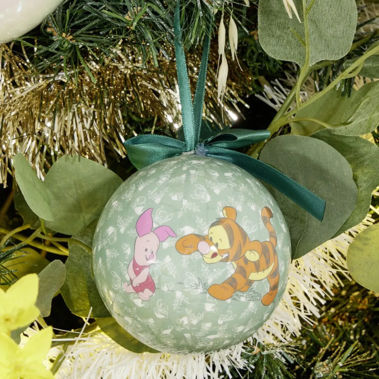 Boule de Noël Disney Winnie L'ourson vert Ø10cm