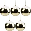 Boule de Noël doré effet neige Ø12cm x5