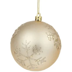 Boule de Noël dorée à paillettes Ø8 cm