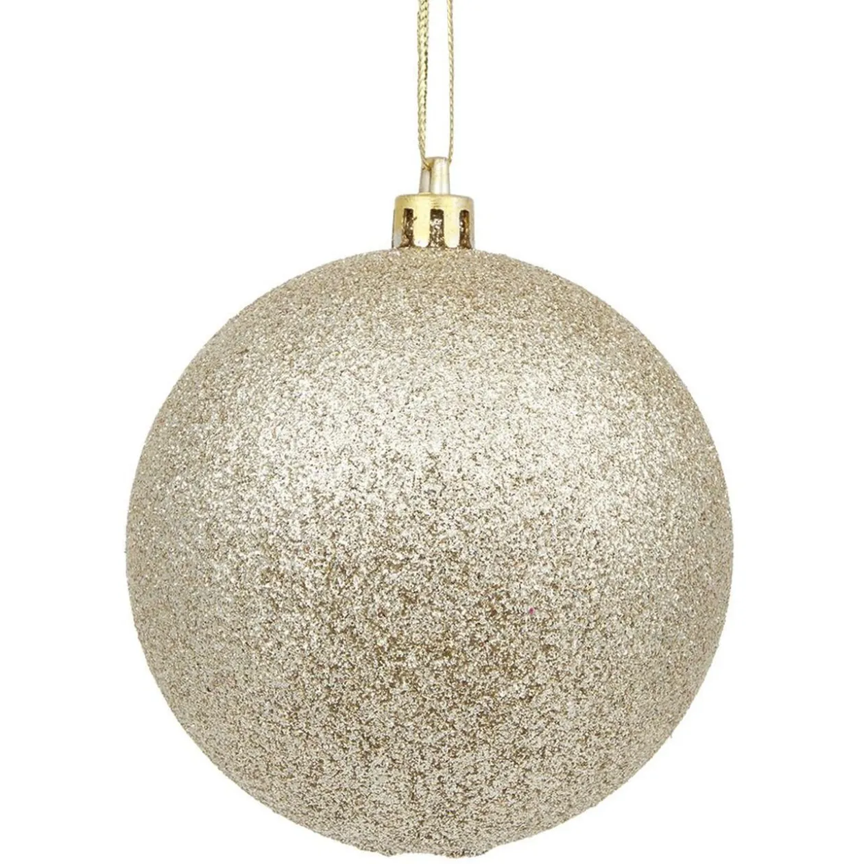 Boule de Noël dorée à paillettes Ø8 cm