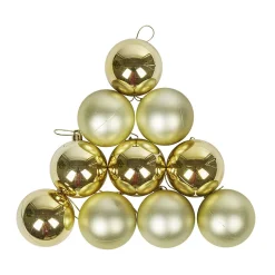 Boule de Noël dorée brillante et mate x10