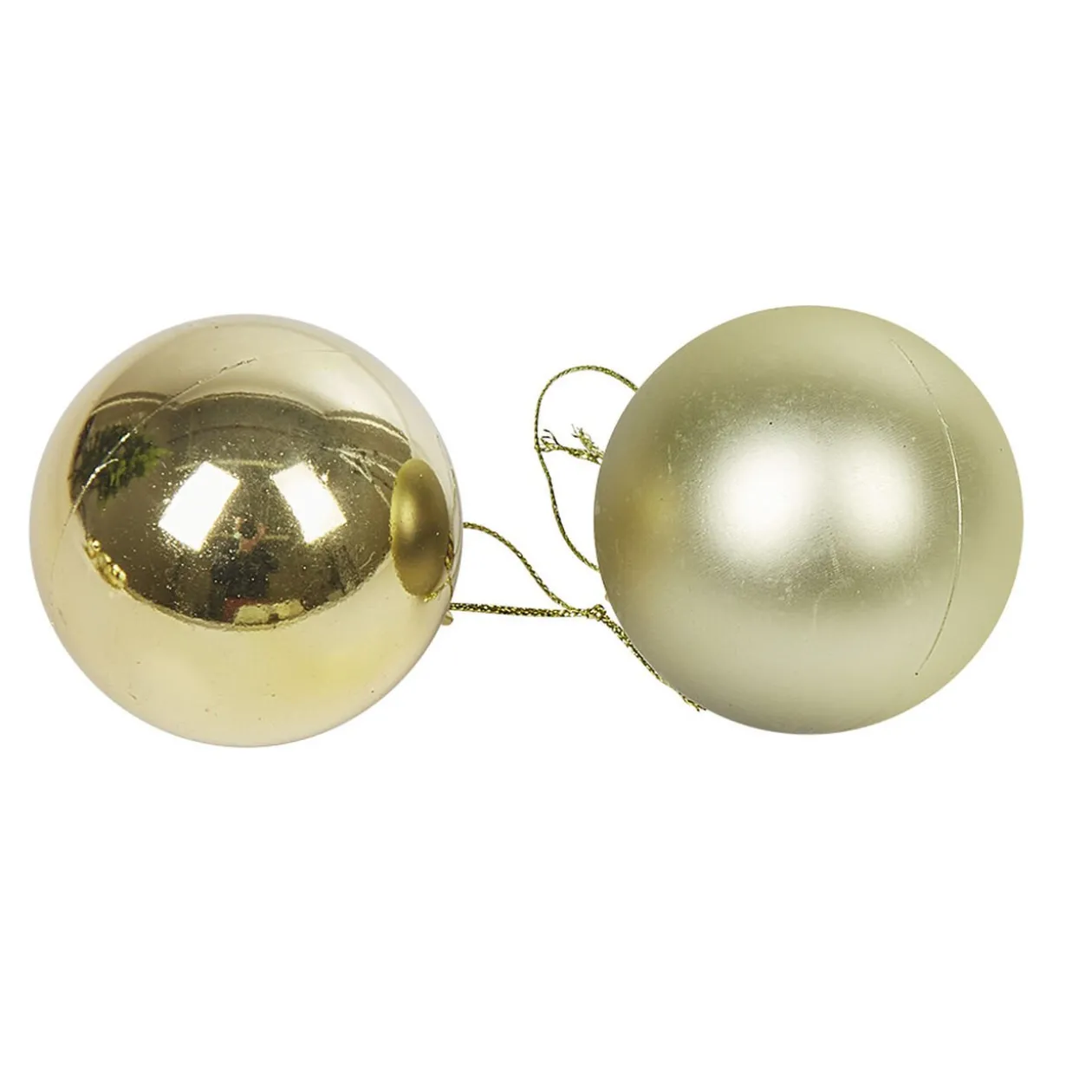 Boule de Noël dorée brillante et mate x10