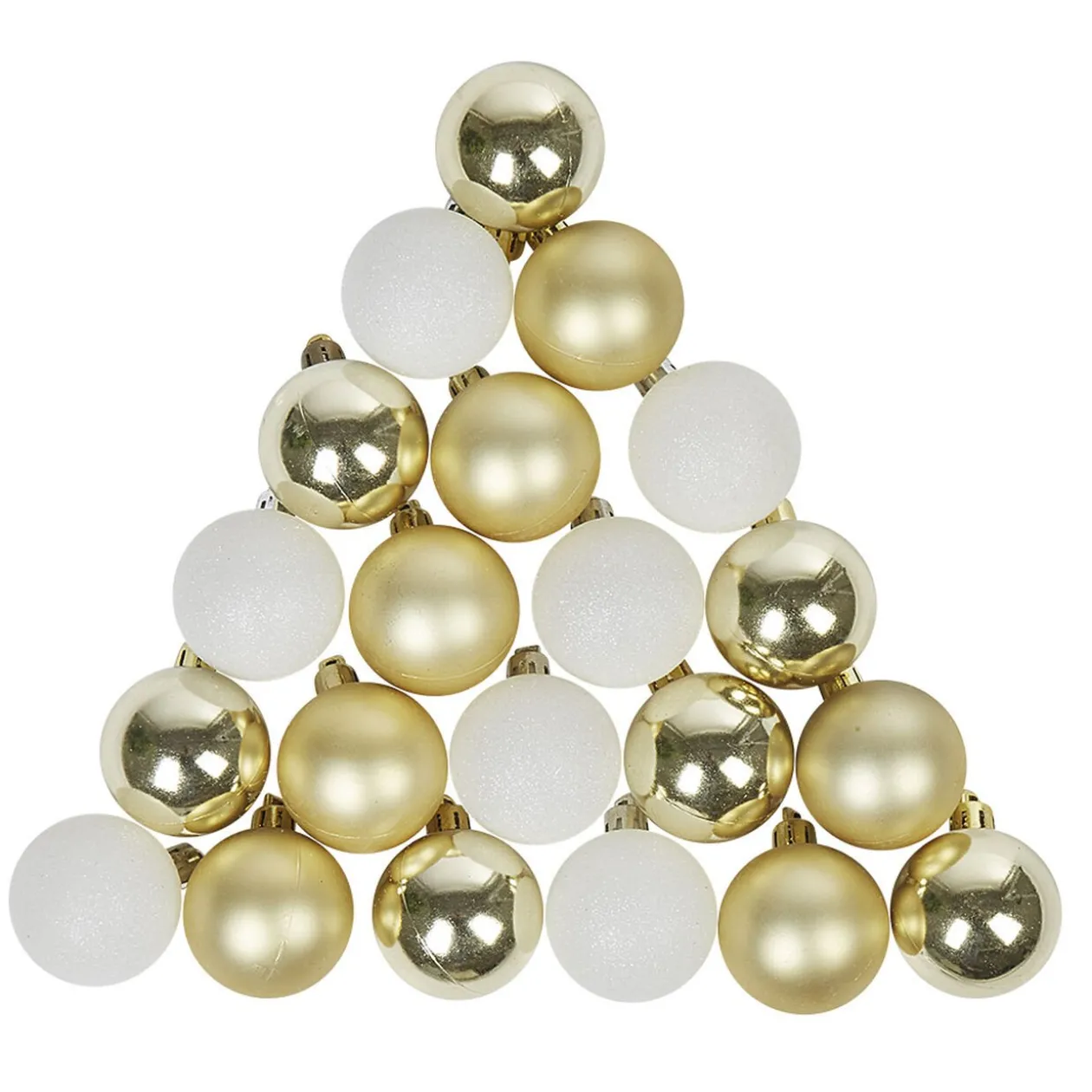 Boule de Noël dorée et blanche x25