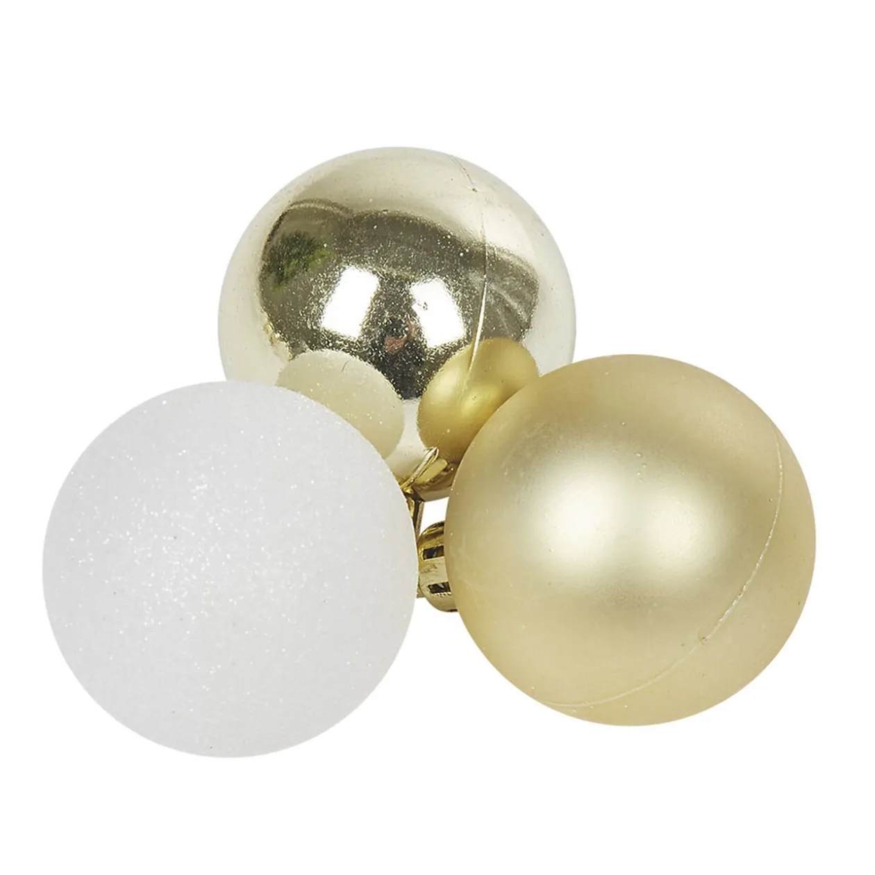 Boule de Noël dorée et blanche x25