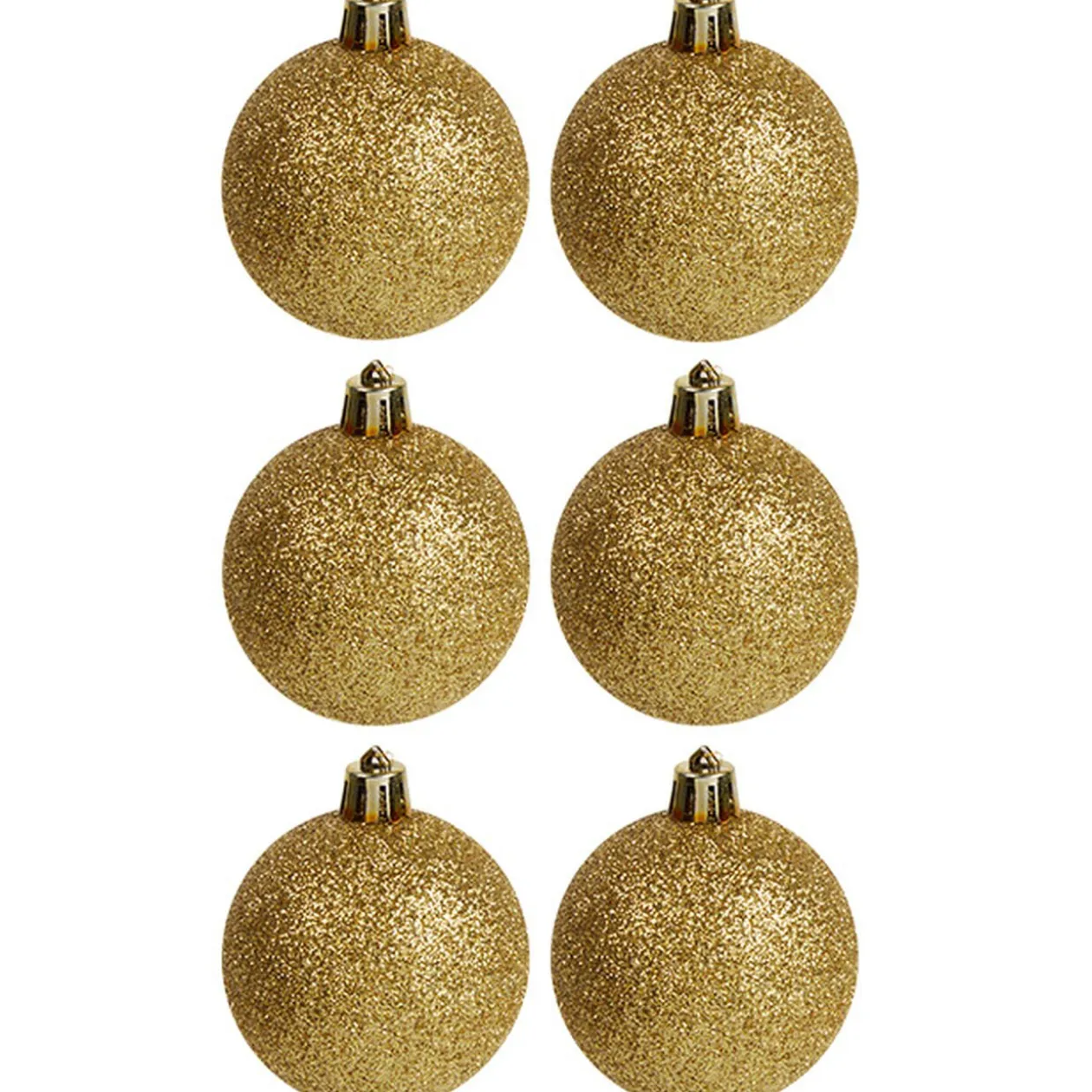 Boule de Noël dorée pailletée x6