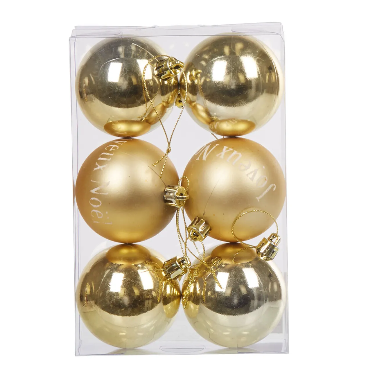 Boule de Noël dorée x 6