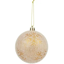 Boule de Noël effet neige sur couleur cuivre Ø8 cm