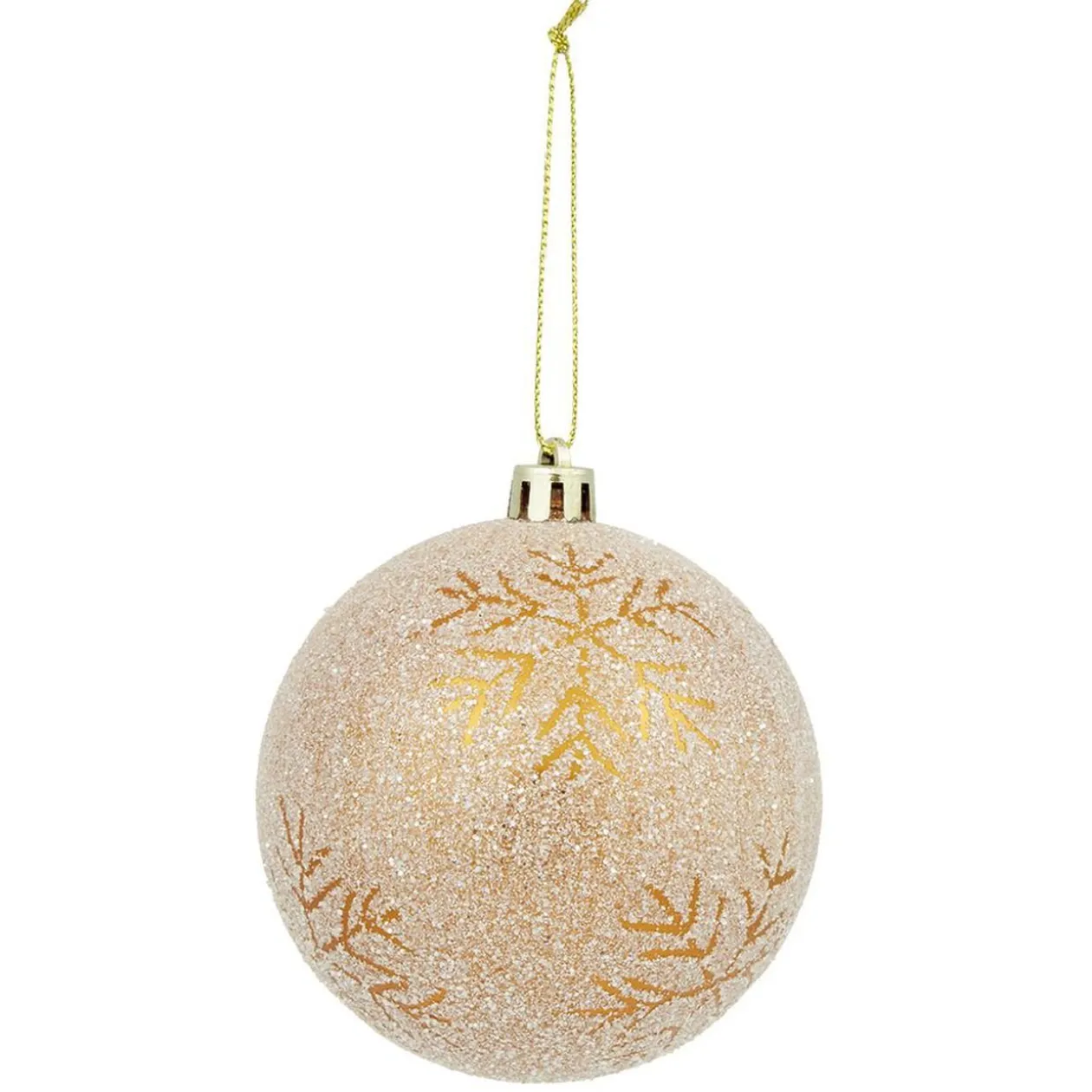 Boule de Noël effet neige sur couleur cuivre Ø8 cm