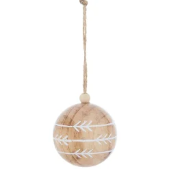 Boule de Noël en bois motif flèches d'indiens