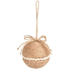 Boule de Noël en jute Ø8cm - 2 modèles